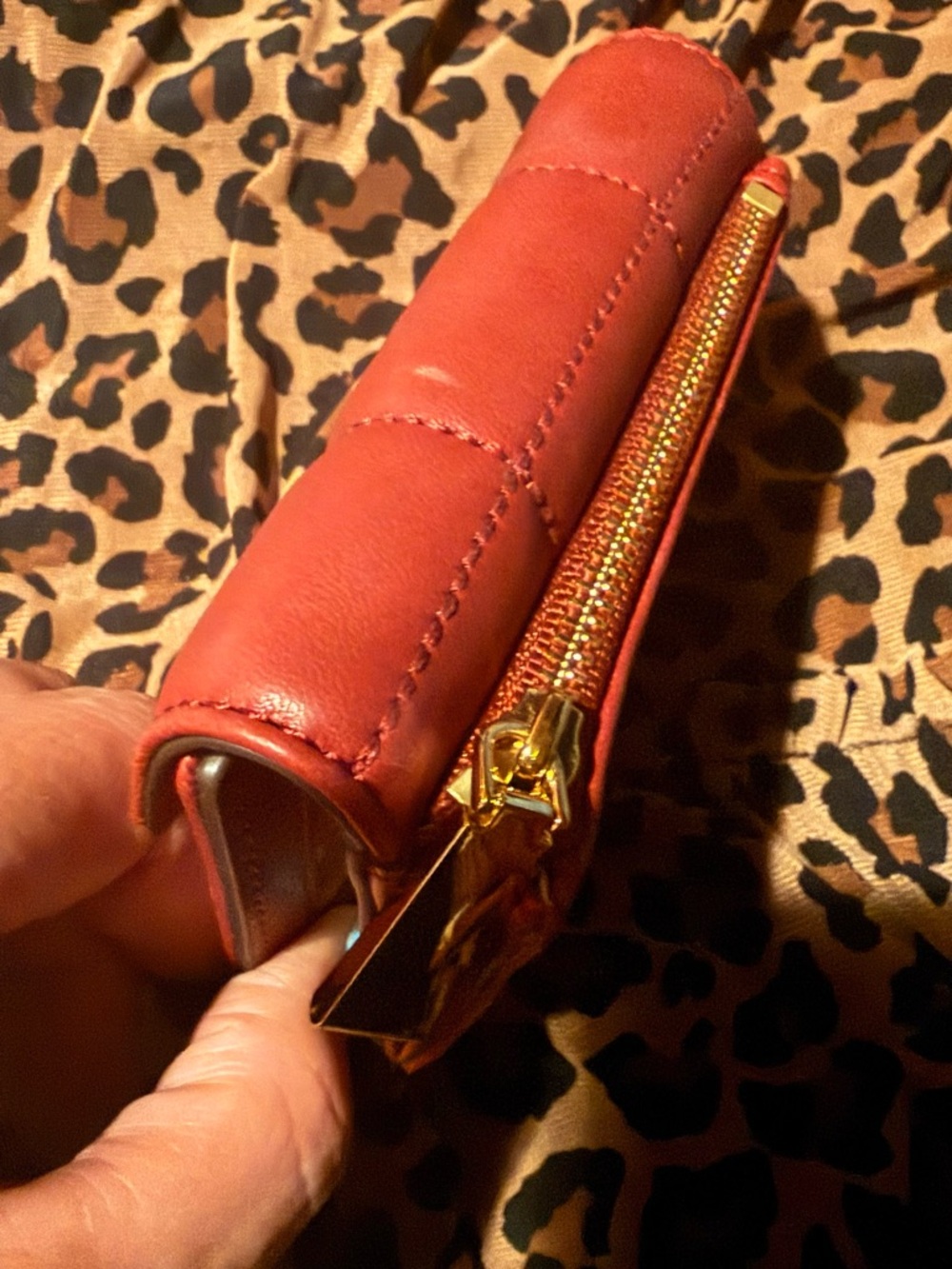 Michael Kors Quilted burgendy Envelope Wallet with Gold Hardware Authentic - Picture 9 of 14